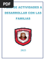 PLAN DE ACTIVIDADES A DESARROLLAR CON LAS FAMILIAS  2024