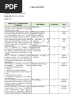 Plan Anual Ciencias Naturales - 2025