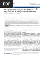 Effect of dust on power loss in solar photovoltaic module