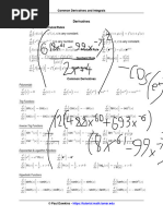 Common Derivatives Integrals