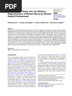 32 - A Quailtative Study in the Relative Stigmatization of Mental Illness by Mental Health professionals