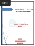 12th Maths Book Inside 1 Mark Questions With Answers Volume 1 Saiveera Academy EM