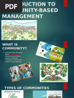 Presentation 1 Introduction to Community Based Management