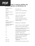 Teclas de Atalho - Windows 10