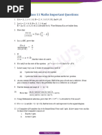 ISC Class 11 Maths Important Questions