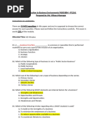 IBE-FF22A1-Mid Semester Exam Paper