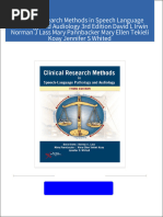 [FREE PDF sample] Clinical Research Methods in Speech Language Pathology and Audiology 3rd Edition David L Irwin Norman J Lass Mary Pannbacker Mary Ellen Tekieli Koay Jennifer S Whited ebooks