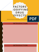 FACTORS MODIFYING DRUGS