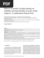 Effects of aerobic cycling training on mobility and functionality of acute stroke subjects: A randomized clinical trial