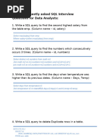 Frequently asked interview questions for Data Analyst role