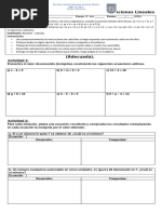 Hoja de trabajo Ecuaciones Lineales 8° años A - B Adecuada.