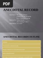 Anecdotal Record y