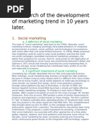 A Research of the Development of Marketing Trend in 10 Years Later