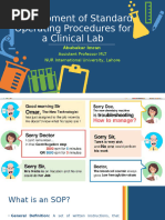 Lec # 5 Development of Standard Operating Procedures for a Clinical