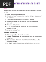 Mechanical Properties of Fluids