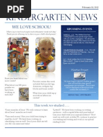 Kindergarten News: We Love School!