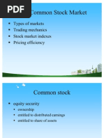 The Common Stock Market PPT at Mba Finance