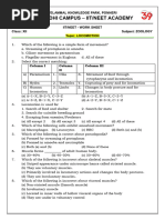 7. Locomotion & Movement - Zoology - NEET Work Sheet (1)