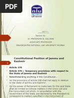 UNIT 14 Constitutional Position of Jammu and Kashmir CONSTITUTIONAL LAW II