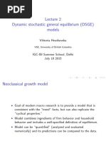 Lecture 2 Dynamic Stochastic General Equilibrium (DSGE) Models