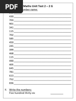 Maths Unit Test 2- 2G