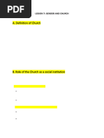 LESSON 7 GENDER AND CHURCH detailed