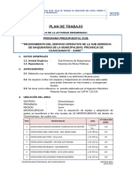 MEMORIA DESCRIPTIVA DE PLAN DE TRABAJO CORREGIDO Y APROBADO 2020