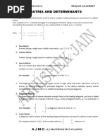 QB - Matrices and Determinants (Core Maths)