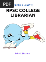 RPSC College Librarian Paper 1  - Unit 2