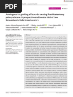 Autologous Fat Grafting Efficacy in Treating PostMastectomy Pain Syndrome a Prospective