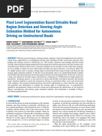 Pixel Level Segmentation Based Drivable Road Region Detection and Steering Angle Estimation Method for Autonomous Driving on Unstructured Roads