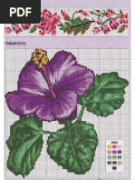 Purple Hibiscus Cross Stitch Pattern