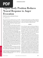 Supine Body Position Reduces Neural Response to Anger Evocation