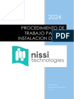 PROCEDIMIENTO DE TRABAJO PARA LA INSTALACION DE FO NISSI 