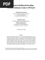 Maximum-Likelihood Decoding of Reed-Solomon Codes Is NP-hard