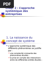 CHAPITRE IIL’approche systémique de l’entreprise