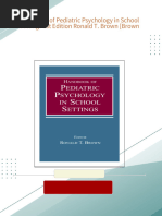 PDF Handbook of Pediatric Psychology in School Settings 1st Edition Ronald T. Brown [Brown download