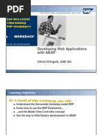 Developing Web Applications With ABAP: 6$3 6$3 7HFKQ 7hfkqllfdo (G Fdo (GXXFDWLR FDWLRQQ &RQ &rqiihu Huhhqfh QFH