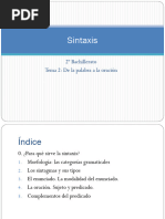 Tema 2 De la palabra a la oración