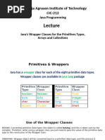 Lecture 8 Wrapper Classes, Arrays