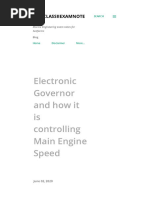 Electronic Governor and how it is controlling Main Engine Speed