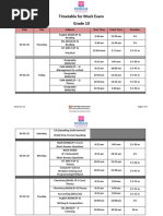 GRADE 10 - MOCK EXAM TIME TABLE