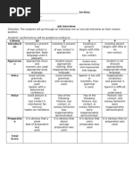 job interview rubrics