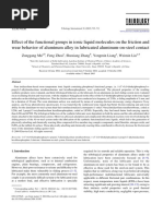 Effect of the functional groups in ionic liquid molecules on the friction and wear behavior of aluminum alloy in lubricated aluminum-on-steel contact