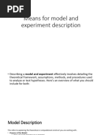 Means for model and experiment description