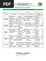 Rubric for Position paper Presentation