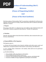 Memorandum of Understanding (MoU)