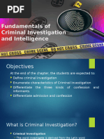 Fundamentals of Criminal Investigation and Intelligence