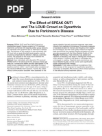 The Effect of SPEAK OUT! and the LOUD Crowd on Dysarthria Due to Parkinson’s Disease