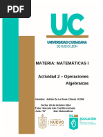 Operaciones algebraicas